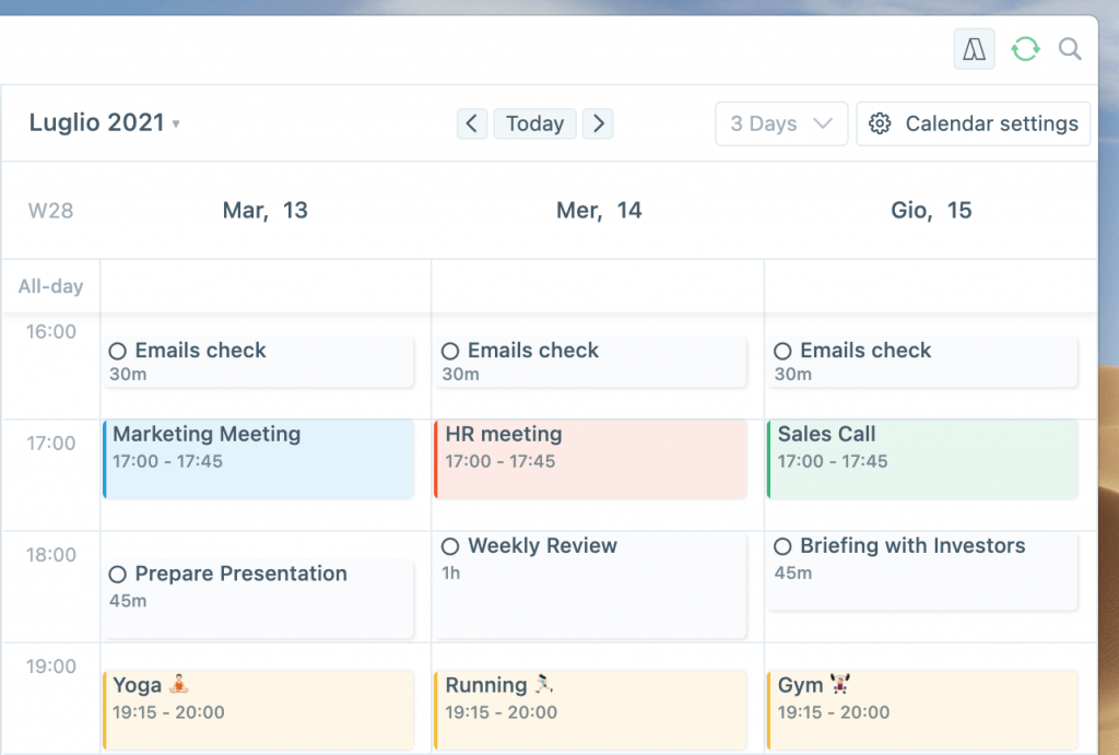 Time Blocking Example