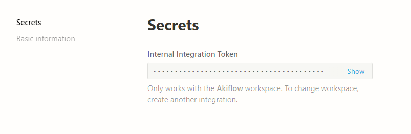 Notion Integration Token