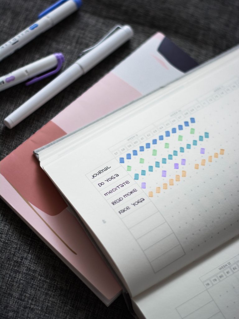 Paper planner showing how to build an effective routine